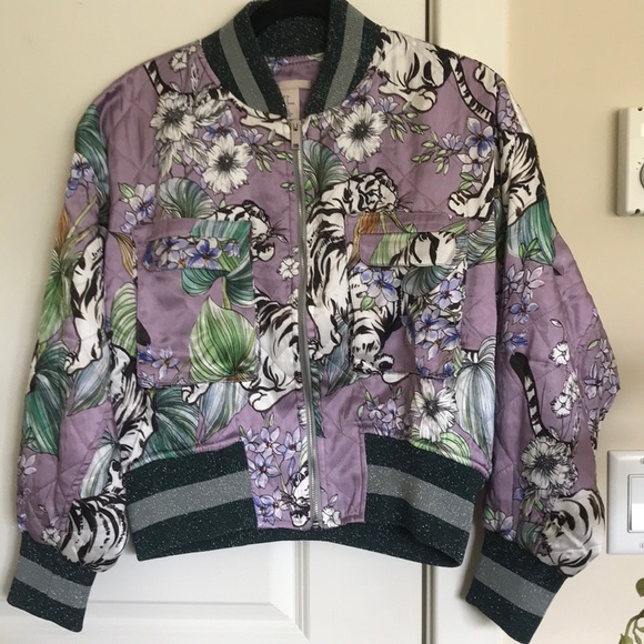 H&M Jackets & Coats Hm Quilted Floral Varsity Bomber Jacket Poshmark